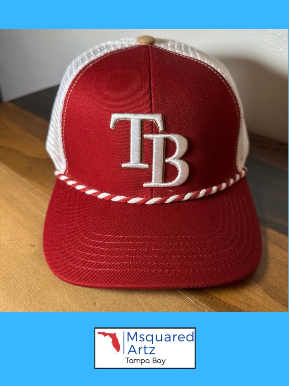 Tampa Bay Rays Trucker Snapback Hat Crimson Red Melonwear Rope Mesh New OSFM